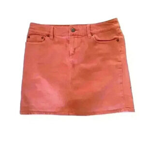 J Crew stretch coral mini jean skirt size 4 #262
